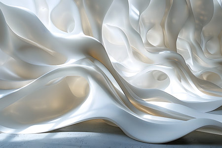 Abstract flowing organic shapes. 3D rendering.の素材