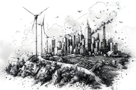 Sustainable Energy. Conceptual Illustrationの素材
