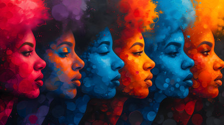 Color Spectrum Profile Portraits in Artistic Sequenceの素材