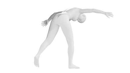 Female Mannequin in Leaning Pose Isolated on White Background. Back Viewの写真素材