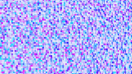 Abstract mosaic pattern with colorful 3D cubes arranged in a vibrant, multicolored pixelated gridの写真素材