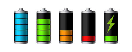Battery charge status isolated on white background. Vector illustration.のイラスト素材