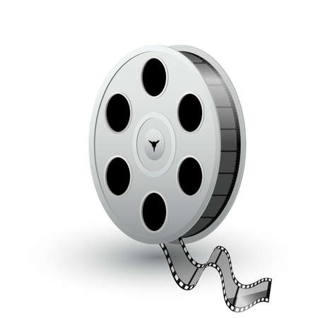 Reel of film, tape, bobina, realistic vector isolated on light background.のイラスト素材