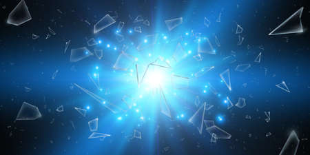 Shards of broken glass. Abstract explosion. Vector illustration.のイラスト素材
