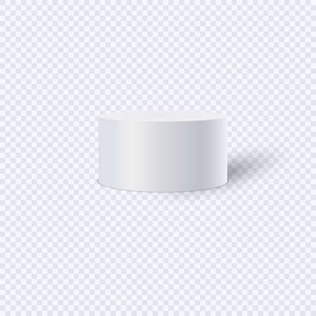 White cylinder isolated on transparent background. Vector Illustration.のイラスト素材