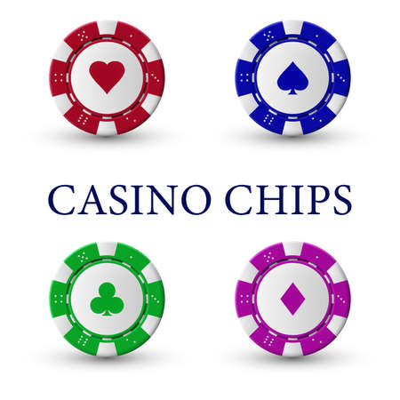 illustration of casino chips on white background.のイラスト素材