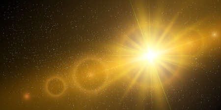 Futuristic Light Effect. Colorful Lens Flare. Star, Explosion and Electric Power Design. Vector...