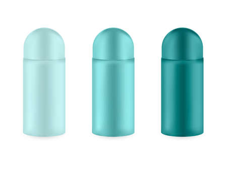 Set of realistic empty package for luxury cosmetic product. Collection of blank template of plastic...