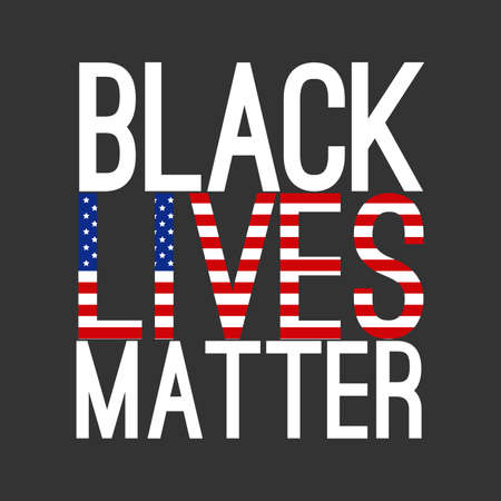 Black lives matter. I can't breathe. Protest banner about human right of black people in USA. Vector illustration.のイラスト素材