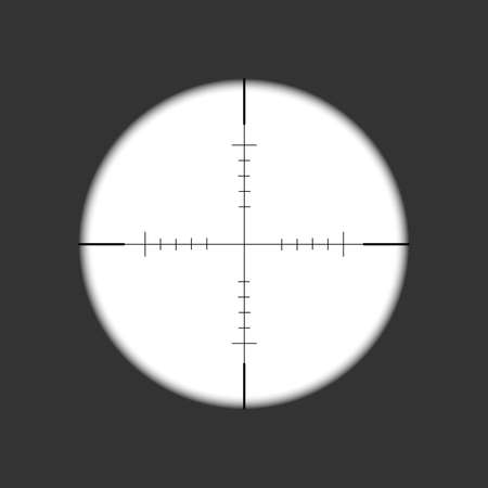 Sniper rifle scope. Weapon aim. Template of optical glass. Target concept. Vector illustration.のイラスト素材