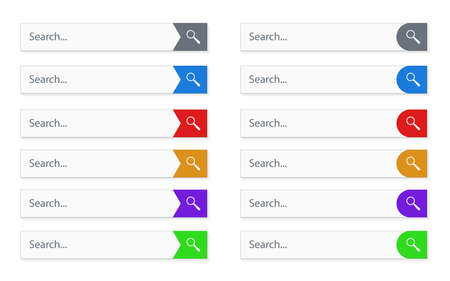 Search Bar for ui, design and web site. Search Address and navigation bar icon. Vector collection of search form templates for websites.のイラスト素材