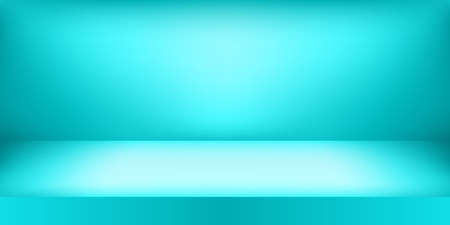 Empty blue color studio. Room background, product display with copy space for display of content design. Vector illustration.のイラスト素材
