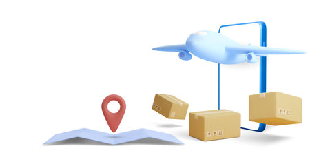 Fast shipping. Concept for fast delivery service. Vector illustrationのイラスト素材