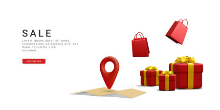 3d realistic banner for sale in your store isolated on white background. vector illustration.のイラスト素材