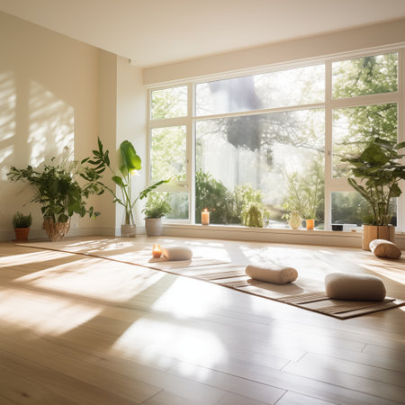 Interior of a modern living room with a lot of plants in potsの素材