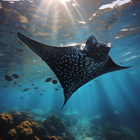 Manta Ray in the Red Sea. 3D Rendering.の素材