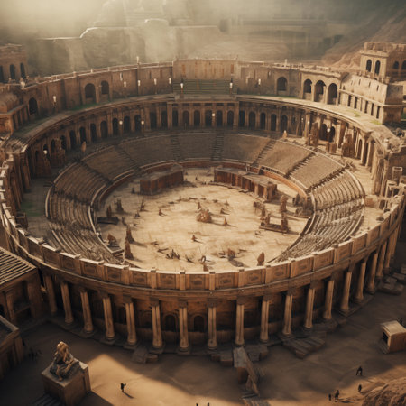 Ancient Roman Colosseum in Rome, Italy. Vintage styleの素材