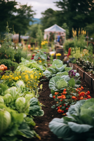 Organic vegetable garden in the village. Selective focus. nature.の素材
