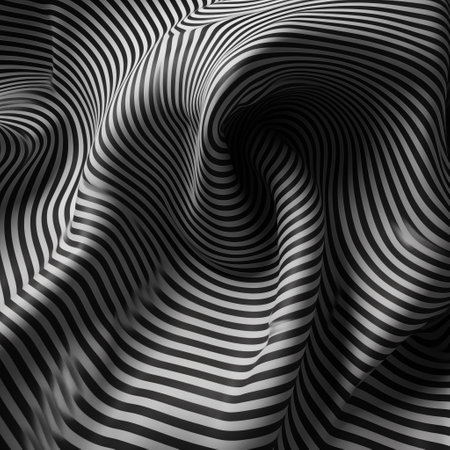 Black and white striped fabric. Abstract background. 3d render illustrationの素材