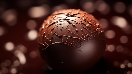 Chocolate Easter eggs with drops of water on a dark background.の素材