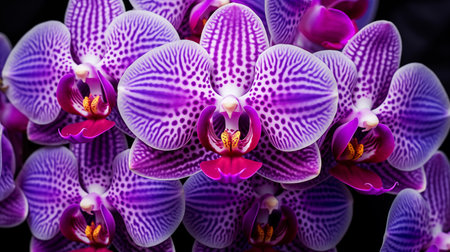 Close up of beautiful purple orchid flower, phalaenopsisの素材