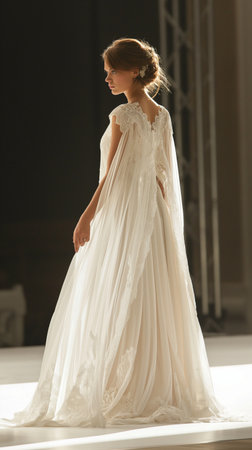 A model walks the runway at the Ines Di Santo Bridal Spring/Summer 2016 Runway Show at Industry Studios in NYCの素材