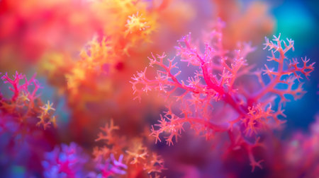 Colorful coral reef close up. Abstract background. 3d renderingの素材