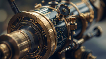 Close up view of an old mechanical watch on a blurred background.の素材