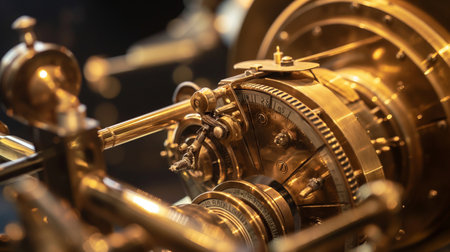 Detail of the mechanism of an old vintage mechanical watch, close-upの素材
