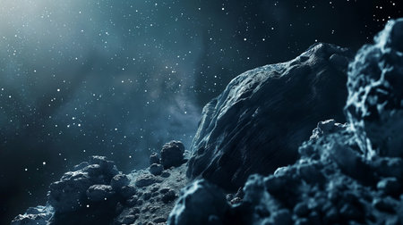 Mysterious dark space background. 3d rendering, 3d illustration.の素材