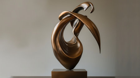 Luxury bronze sculpture in the exhibition hall of the art galleryの素材
