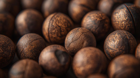 Macadamia nuts background, macro shot, shallow depth of fieldの素材