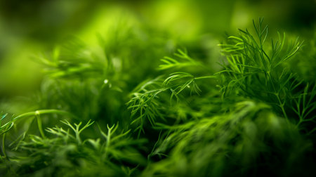 Close up of fresh dill. Shallow depth of field.の素材