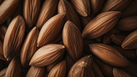 Heap of oat grains as background, closeup. Healthy foodの素材