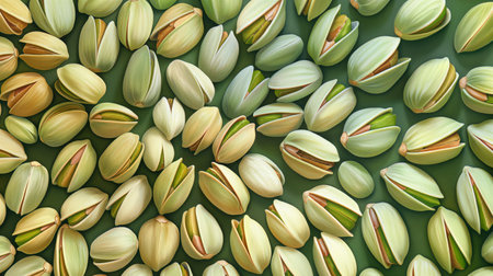 Pistachio nuts background. Pistachio is a healthy vegetarian protein nutritious food.の素材