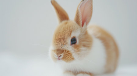 Cute rabbit on white background. Easter bunny. Easter bunny.の素材