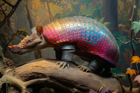 Armadillo, also known as the red-crested armadillo.の素材