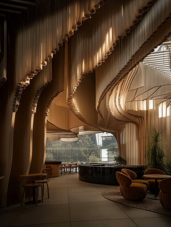 Interior of a restaurant in the city of Paris, France.の素材
