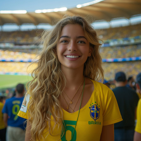 Unidentified female fan of Malaysia football club. Malaysia won the Libertadores Cup.の素材