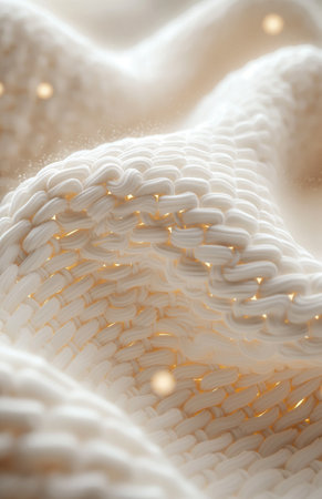 White knitted scarf. Knitted background. Close-up.の素材