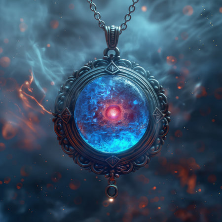 Necklace in space, 3d rendering. Computer digital drawing.の素材