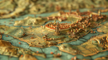 Budapest on the map of Europe. Close-up.の素材