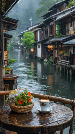 Traditional wooden houses in the old town of Takayama, Japanの素材