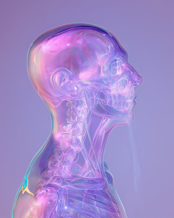 3d rendered illustration of the female anatomy - the nervous system.の素材