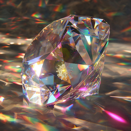 Macro of a diamond on a dark background. Jewelry concept.の素材