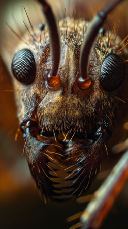 Macro photo of the head of an ant. Shallow depth of field.の素材