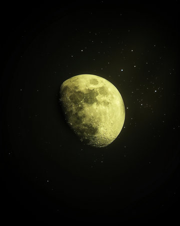 Moon in the night sky. Elements of this image furnished by NASAの素材