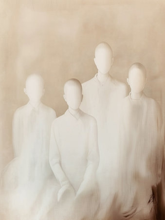 Group of three mannequins in a rowa toneの素材