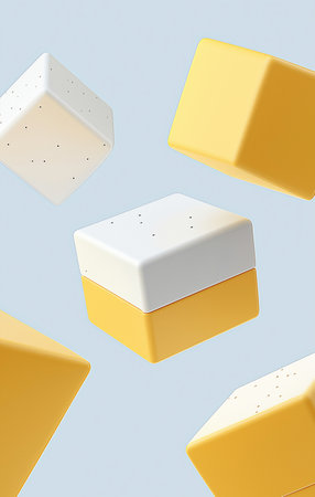 Realistic 3d Detailed 3d Render of Cheese Cubesの素材