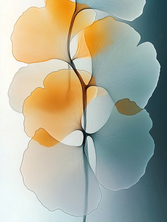 Abstract background with floral ornament. Digital illustration. 3D rendering.の素材